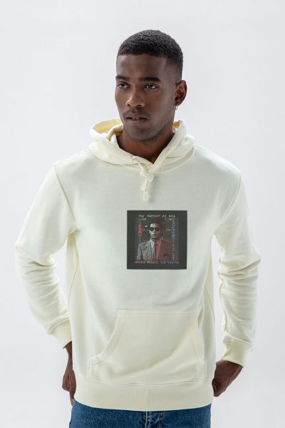 Ecru Premium Cotton 1985 Hollywood Africans Design Pullover Hoodie