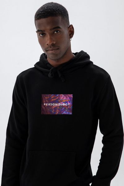 Black Premium Cotton Glare Design Pullover Hoodie