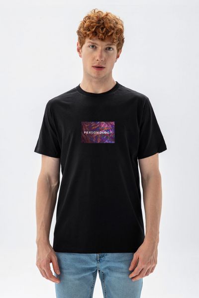 Black Soft Fabric Glare Design Short Sleeve Tee