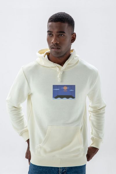 Ecru Premium Cotton Lynch Effect Design Pullover Hoodie