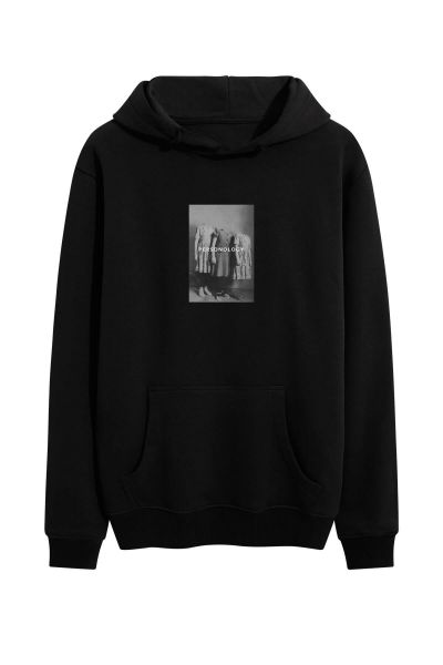 Black Premium Cotton Void Design Pullover Hoodie