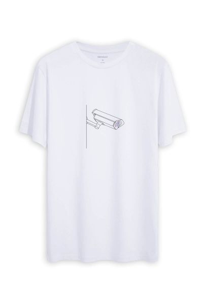 White Soft Fabric Cam Watch Personologists Design Short Sleeve Tee