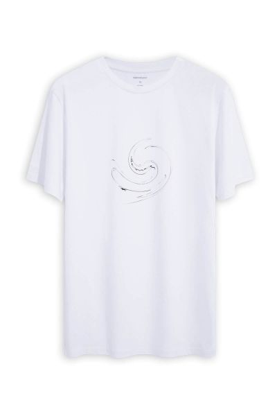 White Soft Fabric Wind Design Short Sleeve Tee