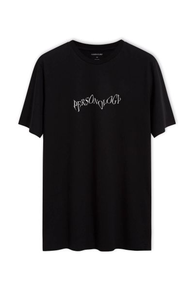 Black Soft Fabric Personology Design Short Sleeve Tee