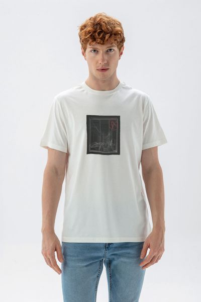 Off White Soft Fabric Homework of Arcihtect Personologist Design Short Sleeve Tee