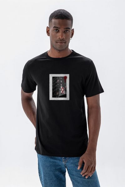 Black Soft Fabric Serial Murder in Manhattan Design Short Sleeve Tee