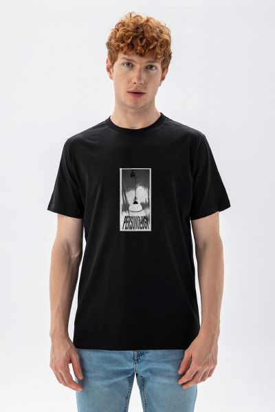 Black Soft Fabric Light of Personology Design Short Sleeve Tee