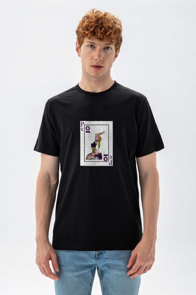 Black Soft Fabric Card Design Short Sleeve Tee