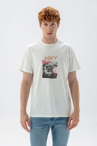 Off White Soft Fabric Why You Mad Design Short Sleeve Tee