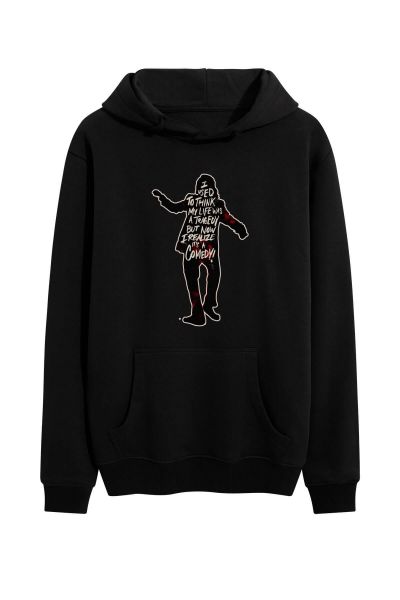 Black Premium Cotton Comedy Design Pullover Hoodie