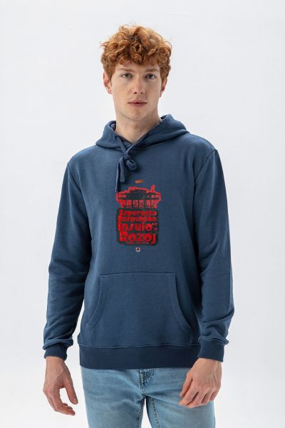 Navy Premium Cotton Esperanto Respublic Design Pullover Hoodie