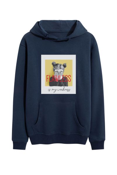 Navy Premium Cotton Flawless Design Pullover Hoodie