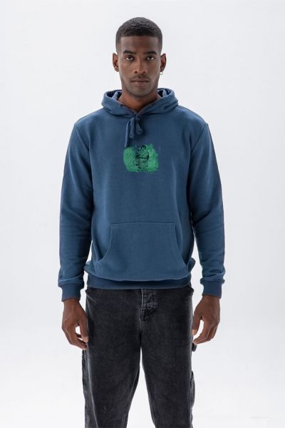 Navy Premium Cotton Anu Sky Father Design Pullover Hoodie