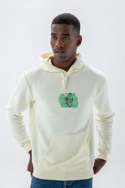 Ecru Premium Cotton Anu Sky Father Design Pullover Hoodie