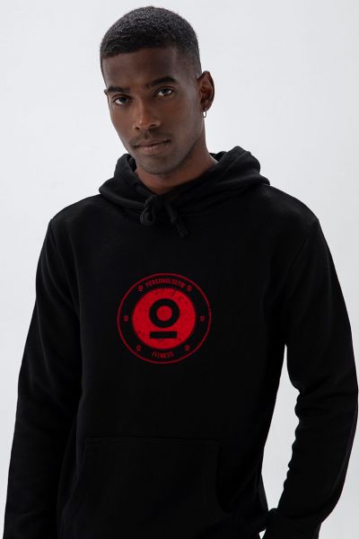 Black Premium Cotton Personologym Design Pullover Hoodie