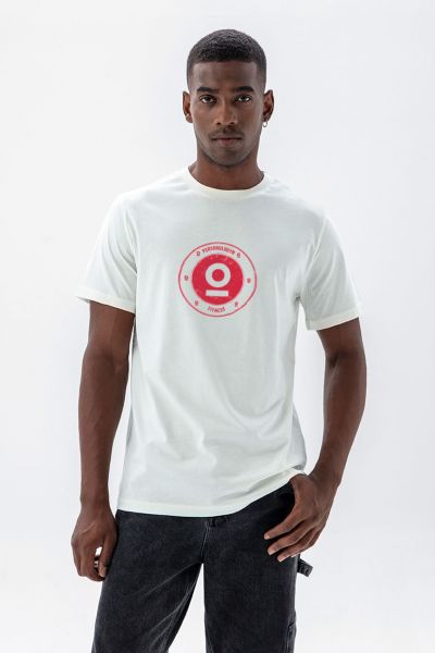 Off White Soft Fabric Personologym Design Short Sleeve Tee