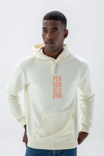 Ecru Premium Cotton Personologym Design Pullover Hoodie