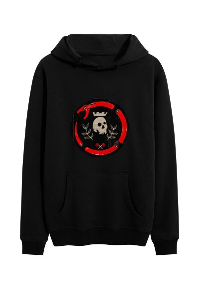 Black Premium Cotton Scrull Design Pullover Hoodie