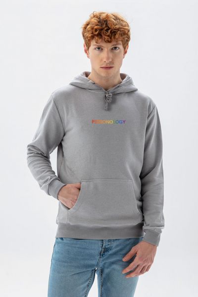 Grey Premium Cotton Happy Pride Design Pullover Hoodie