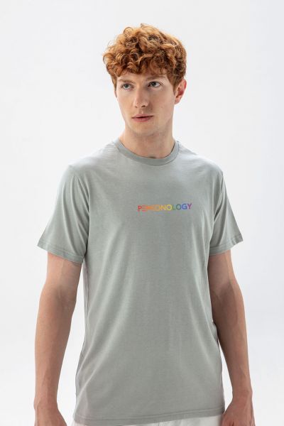 Grey Soft Fabric Happy Pride Design Short Sleeve Tee