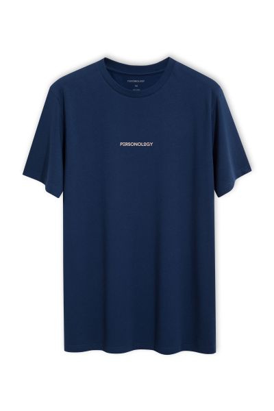 Navy Soft Fabric Personology Design Short Sleeve Tee