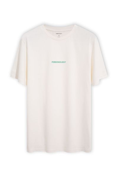 Off White Soft Fabric Personology Design Short Sleeve Tee