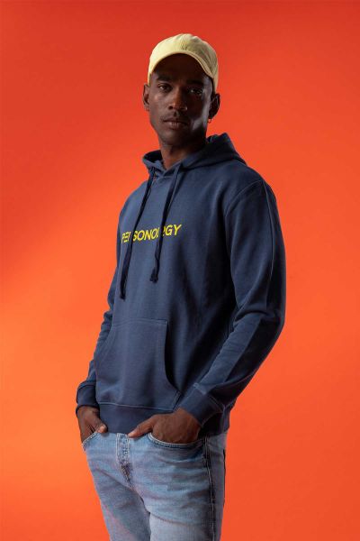 Navy Premium Cotton Personology Design Pullover Hoodie