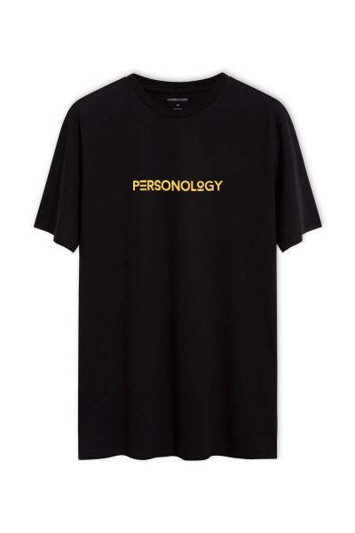 Black Soft Fabric Personology Design Short Sleeve Tee