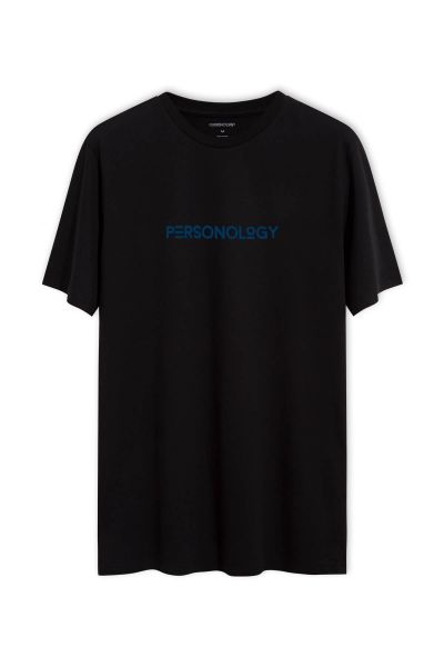 Black Soft Fabric Personology Design Short Sleeve Tee