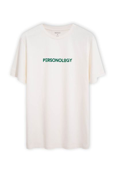 Off White Soft Fabric Personology Design Short Sleeve Tee