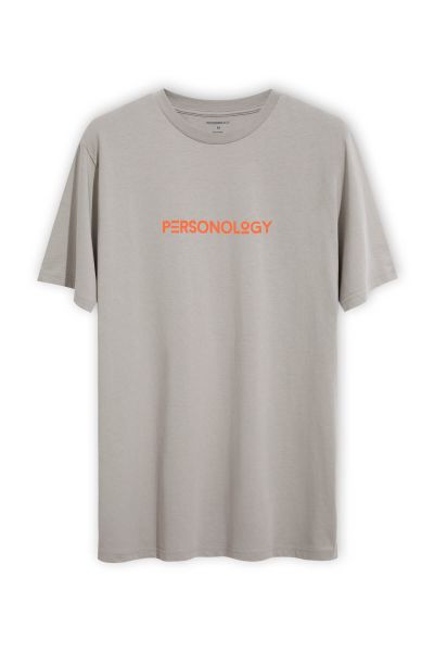 Grey Soft Fabric Personology Design Short Sleeve Tee