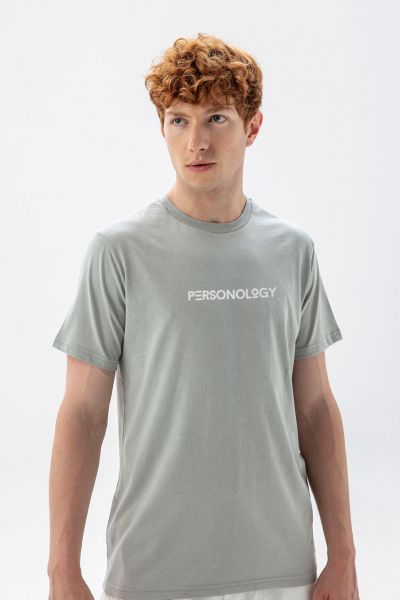 Grey Soft Fabric Personology Design Short Sleeve Tee