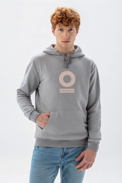 Grey Premium Cotton Personology Design Pullover Hoodie