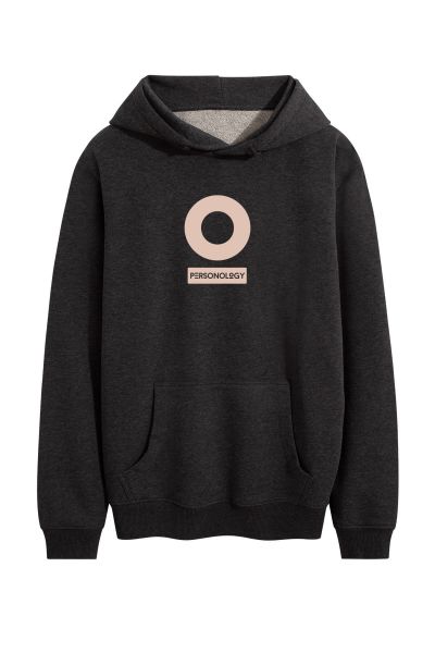 Dark Grey Premium Cotton Personology Design Pullover Hoodie