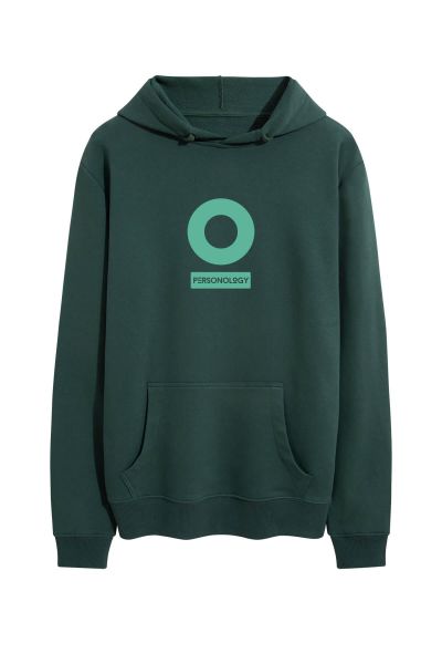 Green Premium Cotton Personology Design Pullover Hoodie