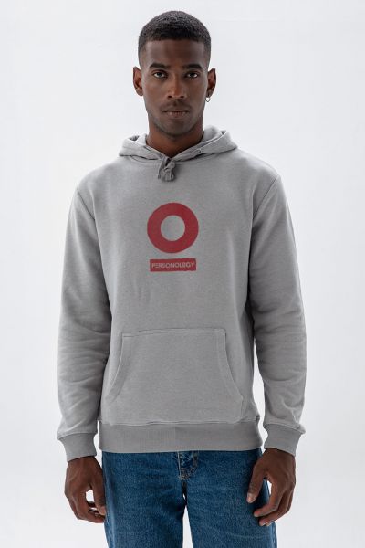 Grey Premium Cotton Personology Design Pullover Hoodie