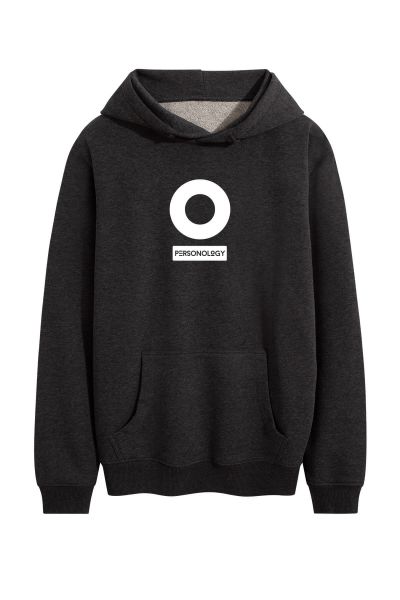 Dark Grey Premium Cotton Personology Design Pullover Hoodie