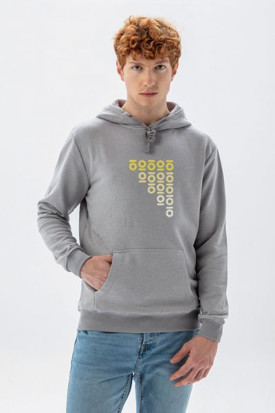 Grey Premium Cotton Personology Design Pullover Hoodie