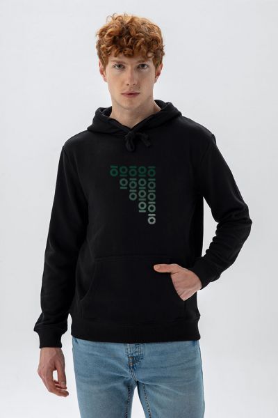 Black Premium Cotton Personology Design Pullover Hoodie