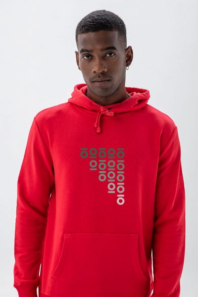 Red Premium Cotton Personology Design Pullover Hoodie