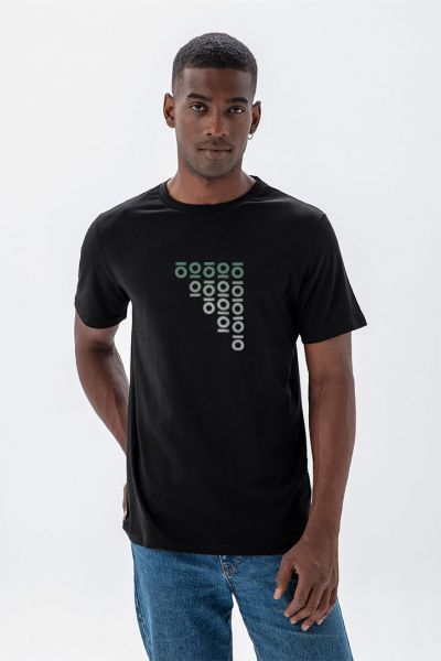 Black Soft Fabric Personology Design Short Sleeve Tee