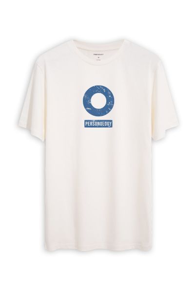 Off White Soft Fabric Personology Design Short Sleeve Tee