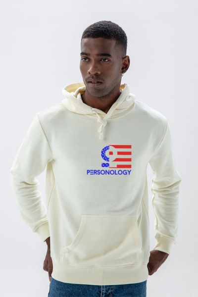 Ecru Premium Cotton American Design Pullover Hoodie