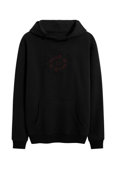 Black Premium Cotton A Vicious Circle Design Pullover Hoodie