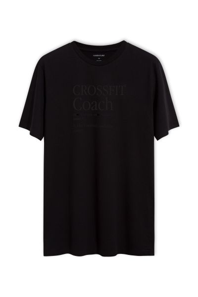 Black Soft Fabric Crossfit Coach Design Short Sleeve Tee