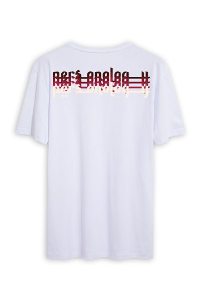 White Soft Fabric Degrade Design Short Sleeve Tee