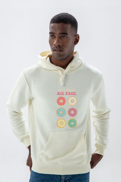 Ecru Premium Cotton Check out My Six Pack Design Pullover Hoodie