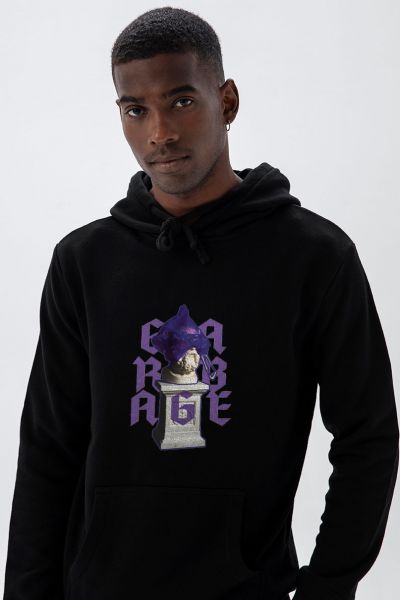 Black Premium Cotton Garbage Design Pullover Hoodie