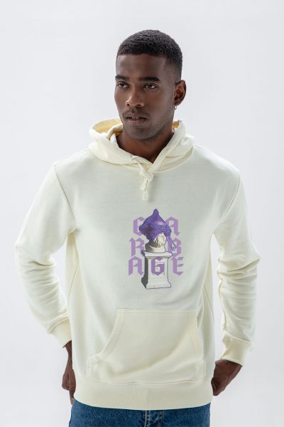 Ecru Premium Cotton Garbage Design Pullover Hoodie