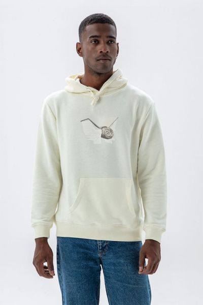 Ecru Premium Cotton Uil Boek Design Pullover Hoodie